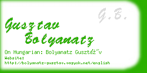 gusztav bolyanatz business card